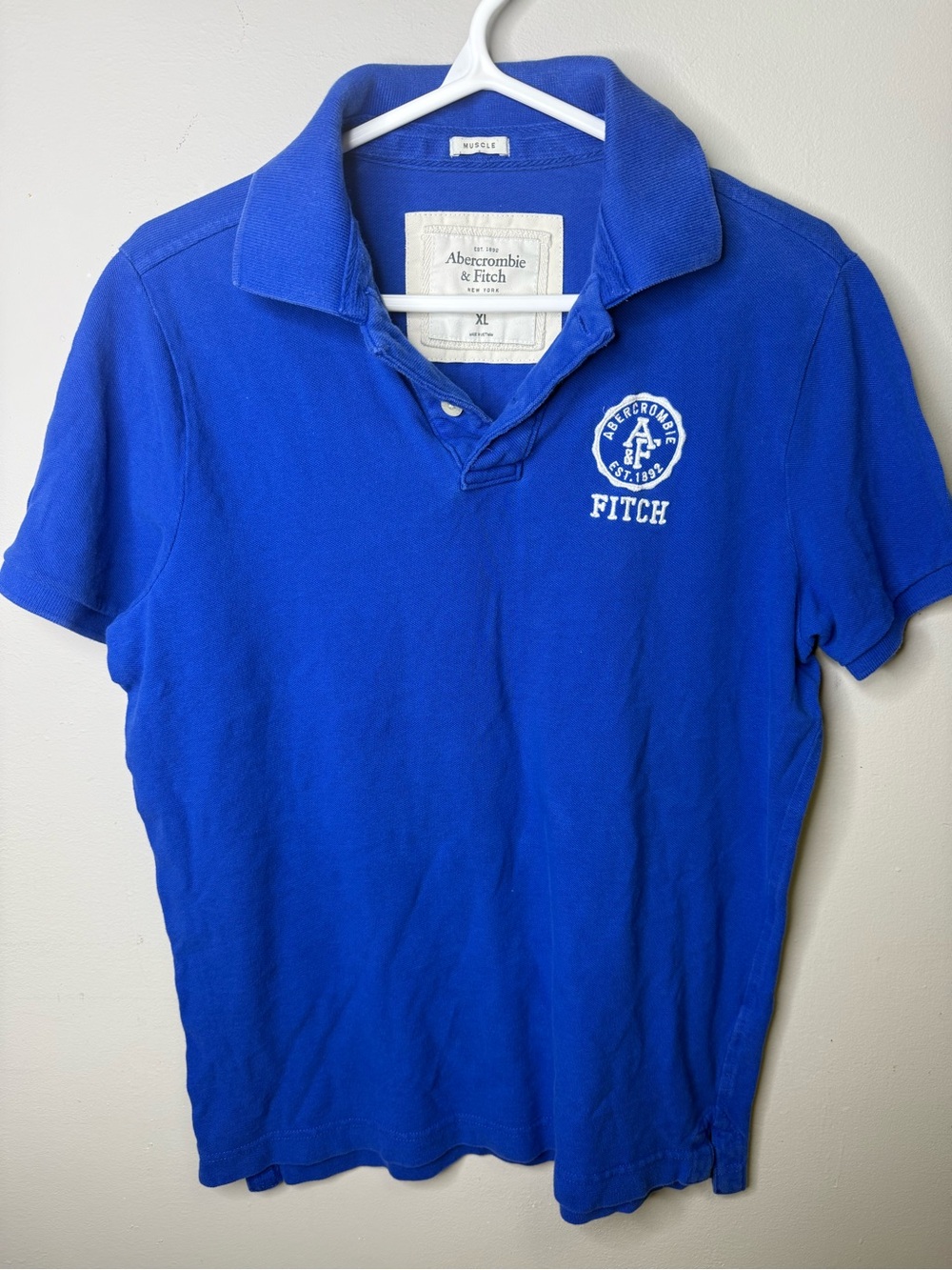 Abercrombie & Fitch Men's Royal Blue Polo Shirt Size XL